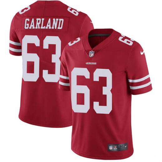 Men's San Francisco 49ers #63 Ben Garland Red Vapor Untouchable Limited Stitched NFL Jersey