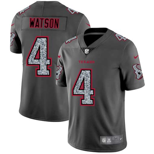 Men's Houston Texans #4 Deshaun Watson 2019 Gray Fashion Static Limited Stitched NFL Jersey