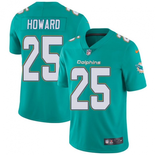 Men's Miami Dolphins #25 Xavien Howard Aqua Vapor Untouchable Limited Stitched NFL Jersey