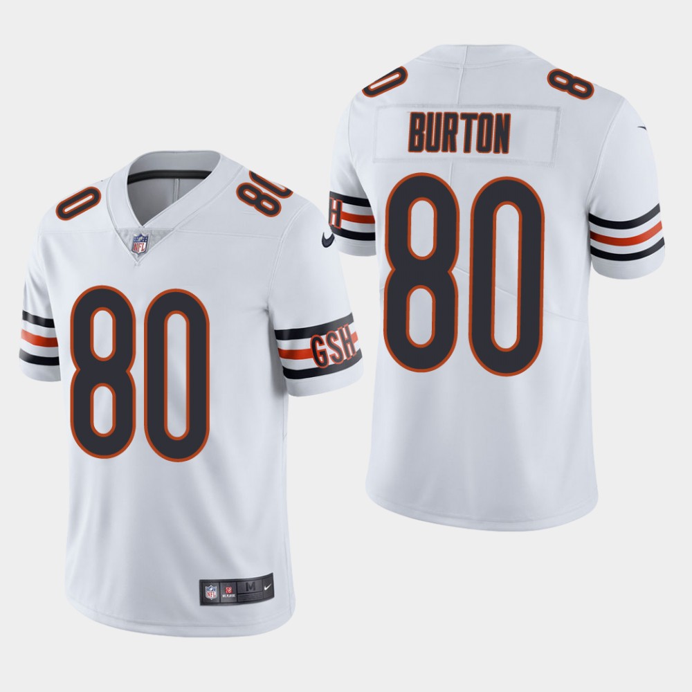 Men's Chicago Bears#80 Trey Burton White Vapor Untouchable Limited Stitched NFL Jersey
