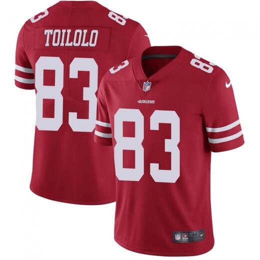 Men's San Francisco 49ers #83 Levine Toilolo Red Vapor Untouchable Limited Stitched NFL Jersey
