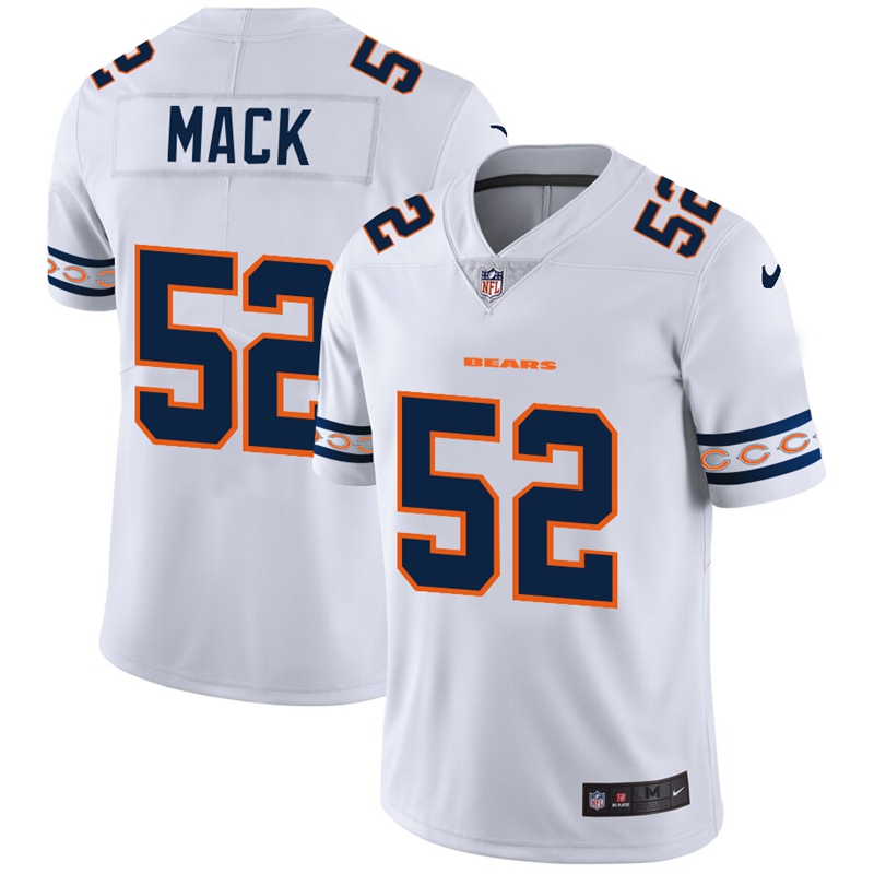 Men's Chicago Bears #52 Khalil Mack White 2019 Team Logo Cool Edition Stitched NFL Jersey