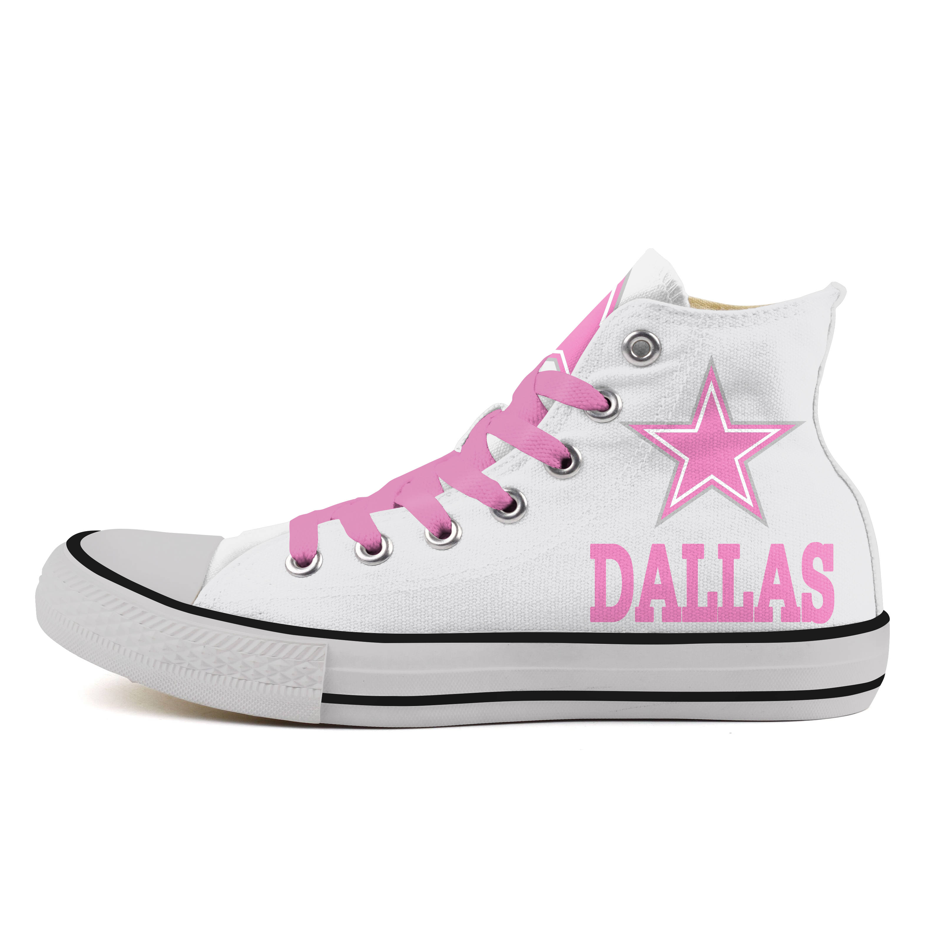 Women Or Youth NFL Dalls Cowboys Repeat Print High Top Sneakers 012