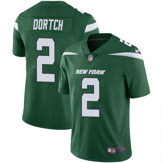 Men's New York Jets #2 Greg Dortch Green Vapor Untouchable Limited Stitched NFL Jersey
