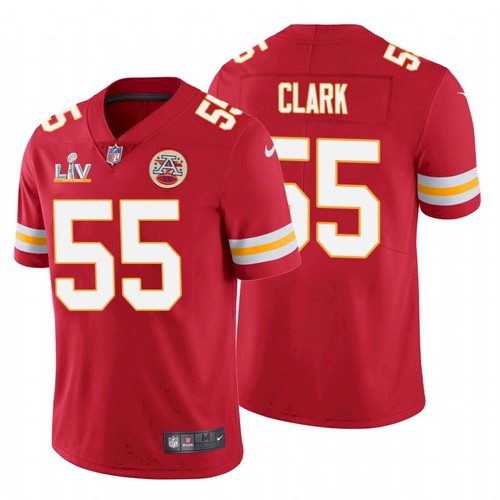 Men's Kansas City Chiefs #55 Frank Clark Red 2021 Super Bowl LV Limited Stitched NFL Jersey