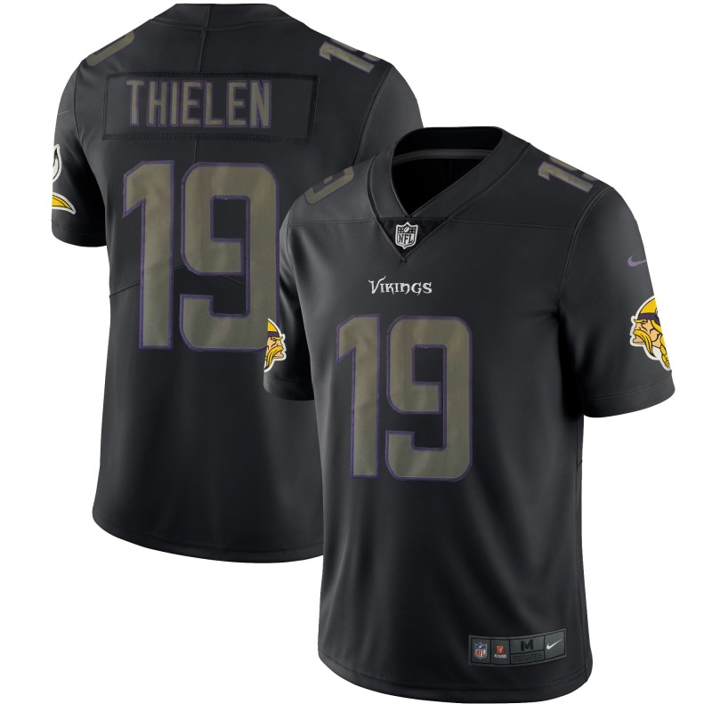 Men's Vikings #19 Adam Thielen 2018 Black Impact Limited Stitched NFL Jersey