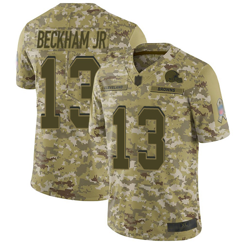 Men's Cleveland Browns #13 Odell Beckham Jr. Camo Salute To Service Limited Stitched NFL Jersey