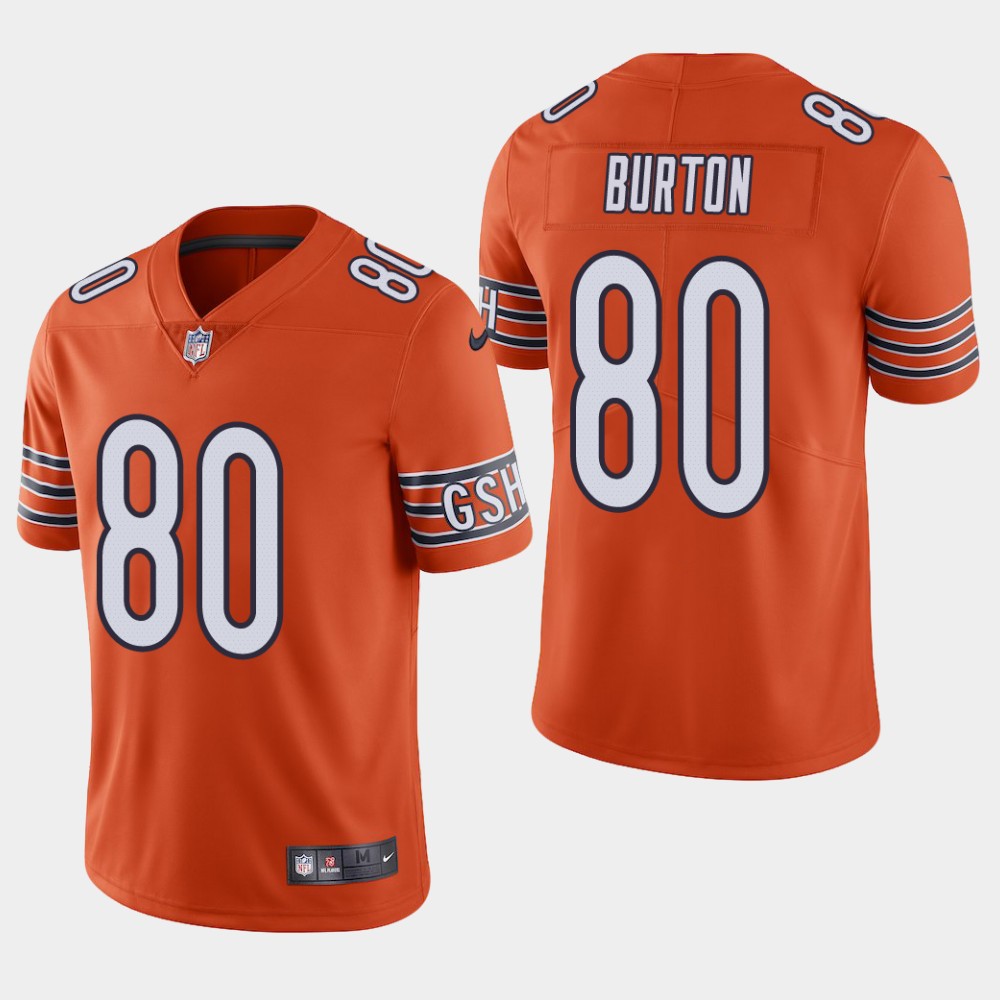 Men's Chicago Bears#80 Trey Burton Orange Vapor Untouchable Limited Stitched NFL Jersey