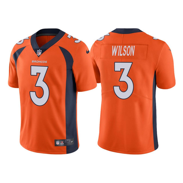 Men's Denver Broncos #3 Russell Wilson Orange Color Rush Vapor Untouchable Limited Stitched Jersey