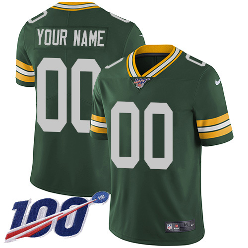 Men's Packers 100th Season ACTIVE PLAYER Green Vapor Untouchable Limited Stitched NFL Jersey.