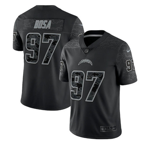 Men's Los Angeles Chargers #97 Joey Bosa Black Reflective Limited ...