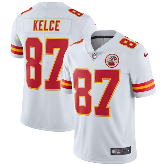 Men's Kansas City Chiefs #87 Travis Kelce Nike White Vapor Untouchable Limited Stitched NFL Jersey