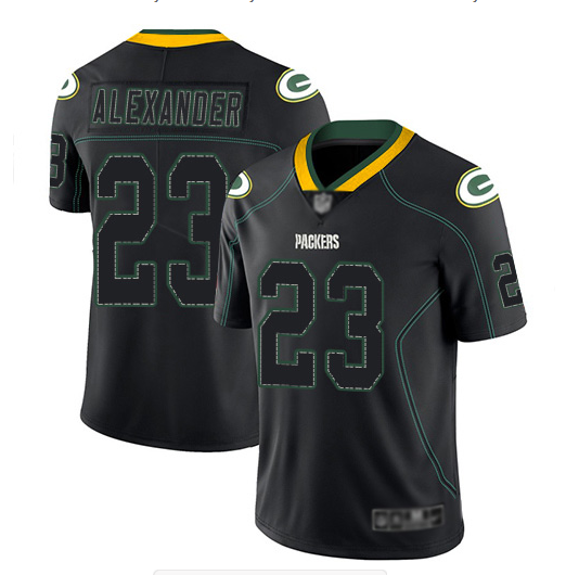 Men's Green Bay Packers #23 Jaire Alexander Black Lights Out Color Rush NFL Limited Stitched Jersey