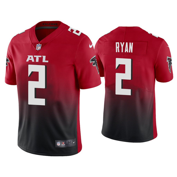 Men's Atlanta Falcons #2 Matt Ryan 2020 Red 2nd Alternate Vapor Limited NFL Stitched Jersey