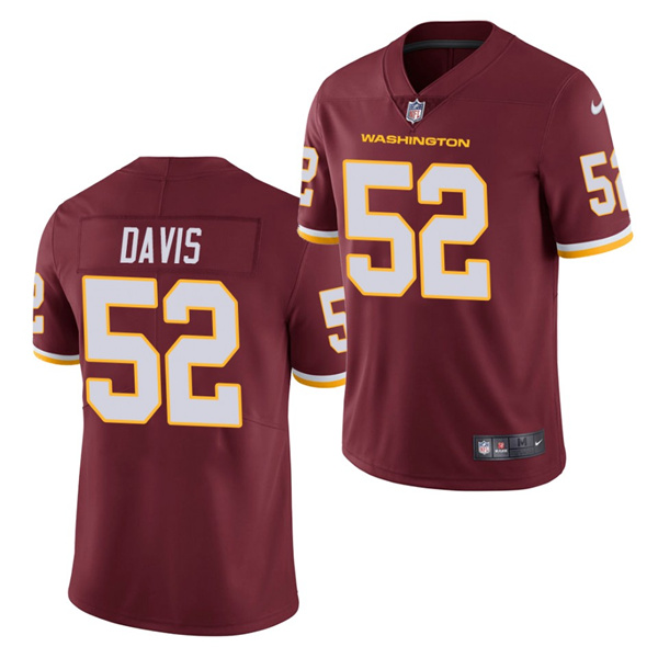 Men's Washington Football Team #52 Jamin Davis Burgundy 2021 NFL Draft Limited Stitched Jersey (Check description if you want Women or Youth size)