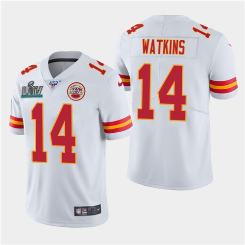 Men's Chiefs #14 Sammy Watkins White Super Bowl LIV Vapor Untouchable Limited Stitched NFL Jersey
