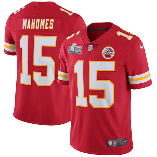 Men's Chiefs #15 Patrick Mahomes Super Bowl LIV Red Vapor Untouchable Limited Stitched NFL Jersey