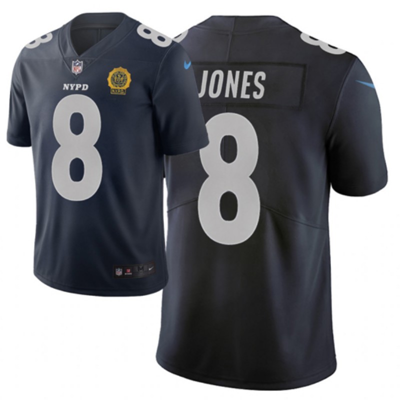 Men's New York Giants #8 Daniel Jones Navy 2019 City Edition Limited Stitched NFL Jersey