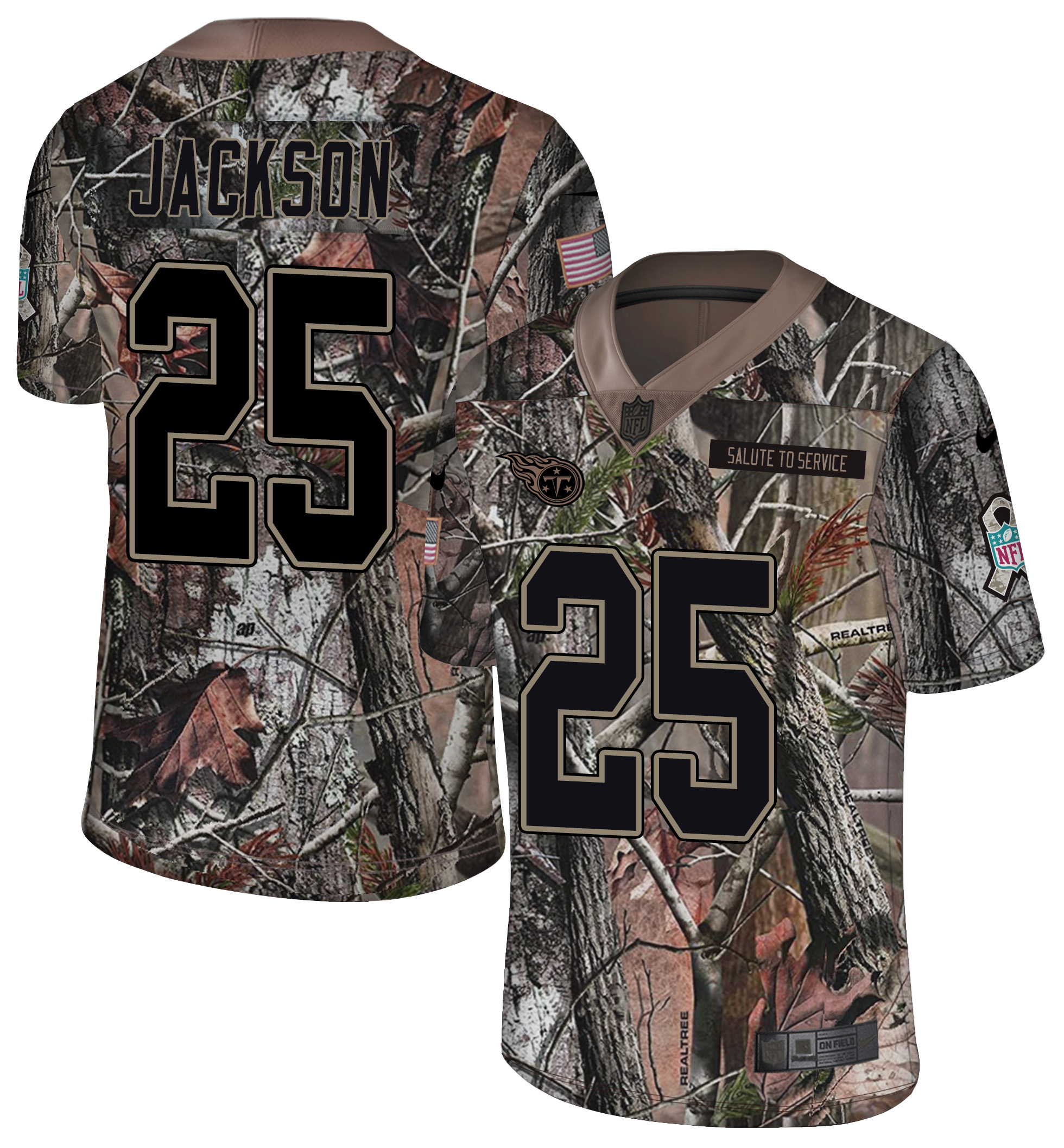 Men's Titans #25 Adoree' Jackson Camo Realtree 2018 Rush Limited Stitched NFL Jersey