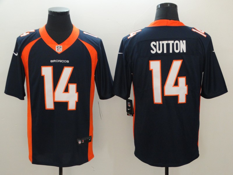 Men's Broncos #14 Courtland Sutton Navy Blue Vapor Untouchable Limited Stitched NFL Jersey