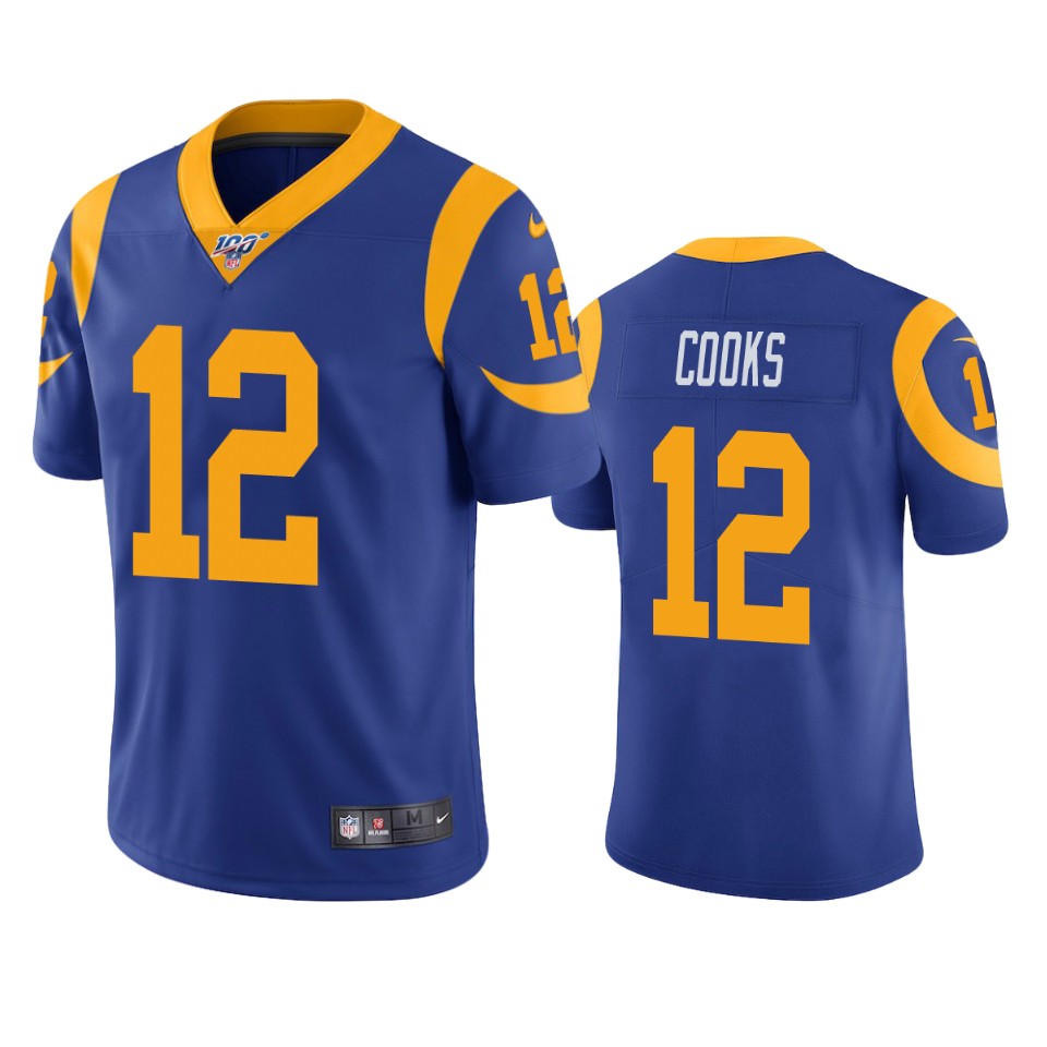 Men's Los Angeles Rams #12 Brandin Cooks Blue 2019 100th Season Vapor Untouchable Limited Stitched NFL Jersey