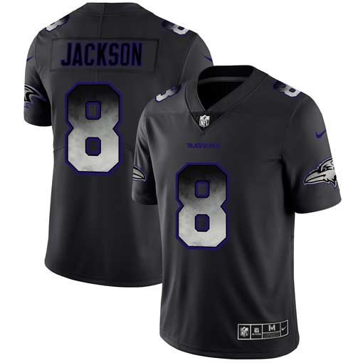 Men's Baltimore Ravens #8 Lamar Jackson 2019 Smoke Fashion Limited Stitched NFL Jersey