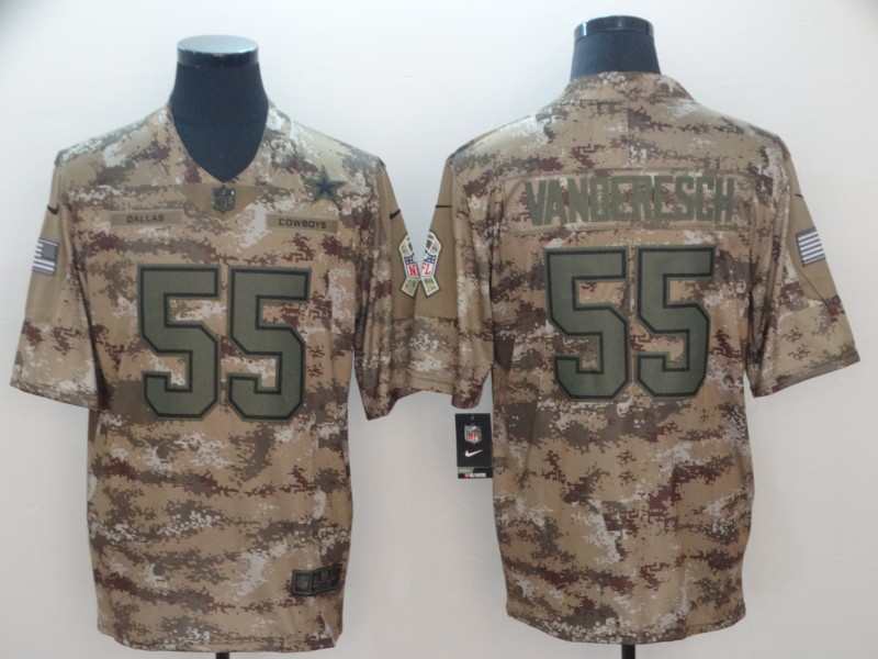 Men's Cowboys #55 Leighton Vander Esch 2018 Camo Salute to Service Limited Stitched NFL Jersey