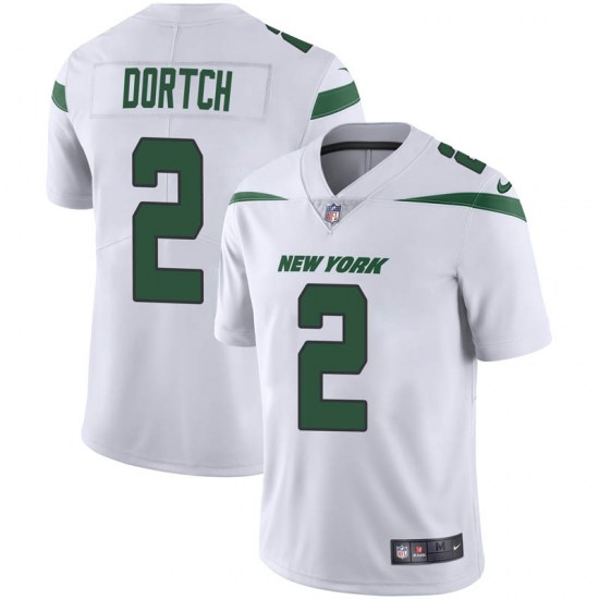Men's New York Jets #2 Greg Dortch White Vapor Untouchable Limited Stitched NFL Jersey