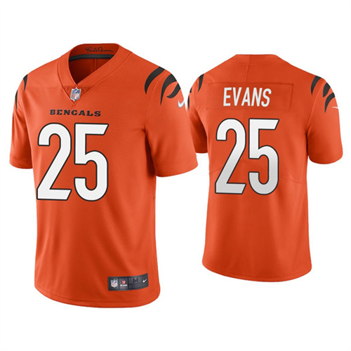 Men's Cincinnati Bengals #25 Chris Evans 2021 Orange Vapor Untouchable Limited Stitched Jersey