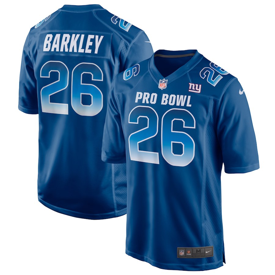 Men's NFC New York Giants #26 Saquon Barkley Royal 2019 Pro Bowl NFL Game Jerse