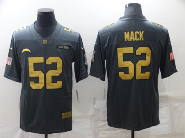 Men's Los Angeles Chargers #52 Khalil Mack Gray/Gold Salute To Service Limited Stitched Jersey