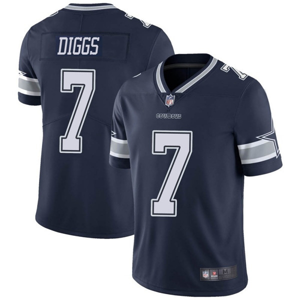 Men's Dallas Cowboys #7 Trevon Diggs 2021 Navy Vapor Limited Stitched Jersey (Check description if you want Women or Youth size)