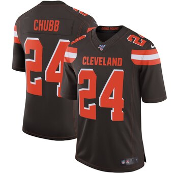 Men's Cleveland Browns #24 Nick Chubb Brown 2019 100th Season Vapor Untouchable Limited Stitched NFL Jersey