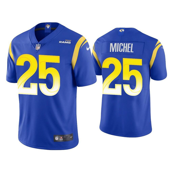 Men's Los Angeles Rams #25 Sony Michel Blue Stitched NFL Jersey