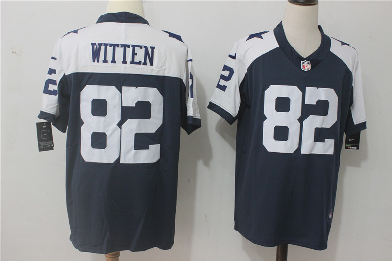Men's Nike Dallas Cowboys #82 Jason Witten Navy Blue Thanksgiving Stitched NFL Vapor Untouchable Limited Throwback Jersey