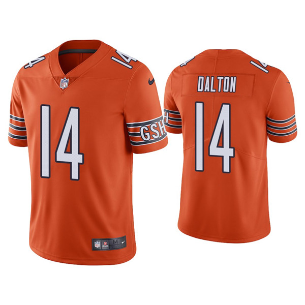 Men's Chicago Bears #14 Andy Dalton Orange Vapor Untouchable Limited Stitched NFL Jersey