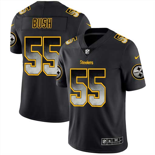Men's Pittsburgh Steelers #55 Devin Bush 2019 Black Smoke Fashion Limited Stitched NFL Jersey