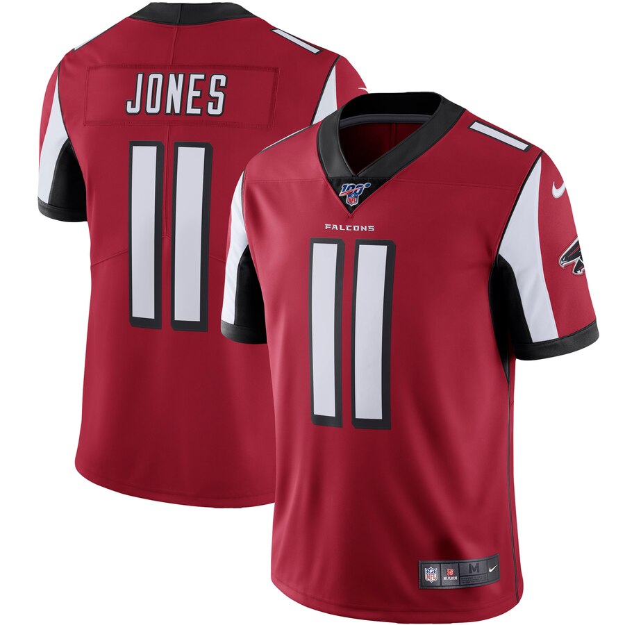 Men's Atlanta Falcons #11 Julio Jones Red 2019 100th Season Vapor Untouchable Limited Stitched NFL Jersey