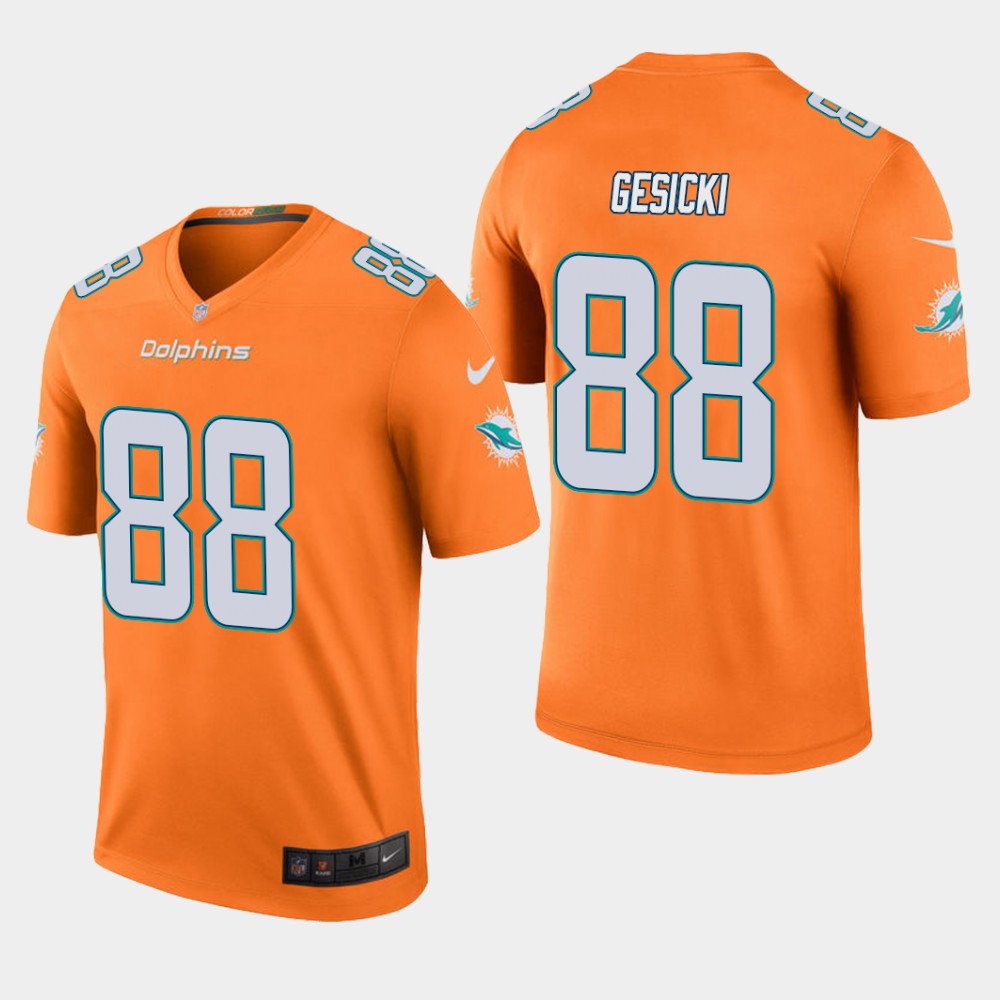 Men's Miami Dolphins #88 Mike Gesicki Orange NFL Stitched Jersey