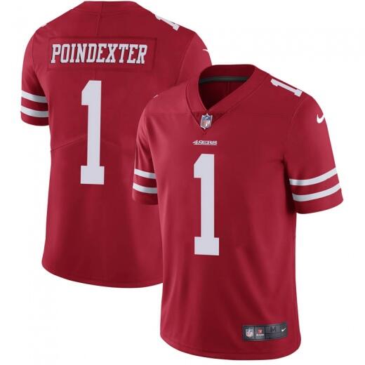 Men's San Francisco 49ers #1 Shawn Poindexter Red Vapor Untouchable Limited Stitched NFL Jersey