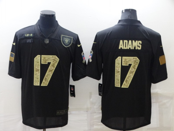 Men's Las Vegas Raiders #17 Davante Adams Black Camo Salute To Service Limited Stitched Jersey