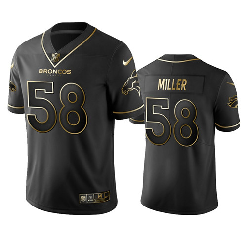 Men's Denver Broncos #58 Von Miller 2019 Black Golden Edition Limited Stitched NFL Jersey