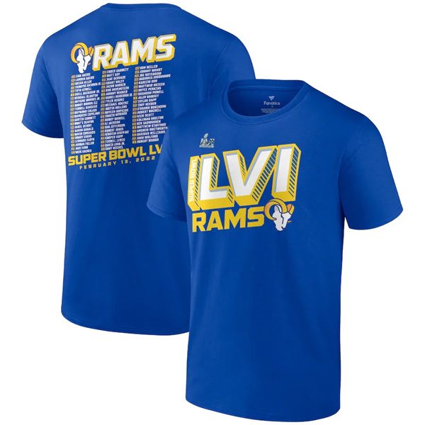 Men's Los Angeles Rams 2022 Royal Super Bowl LVI Champions T-Shirt