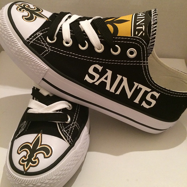 Women and Youth NFL New Orleans Saints Repeat Print Low Top Sneakers 003