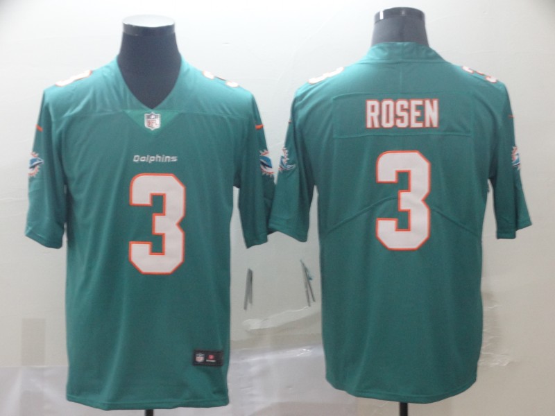 Men's Miami Dolphins #3 Josh Rosen Aqua Green Vapor Untouchable NFL Limited Stitched Jersey