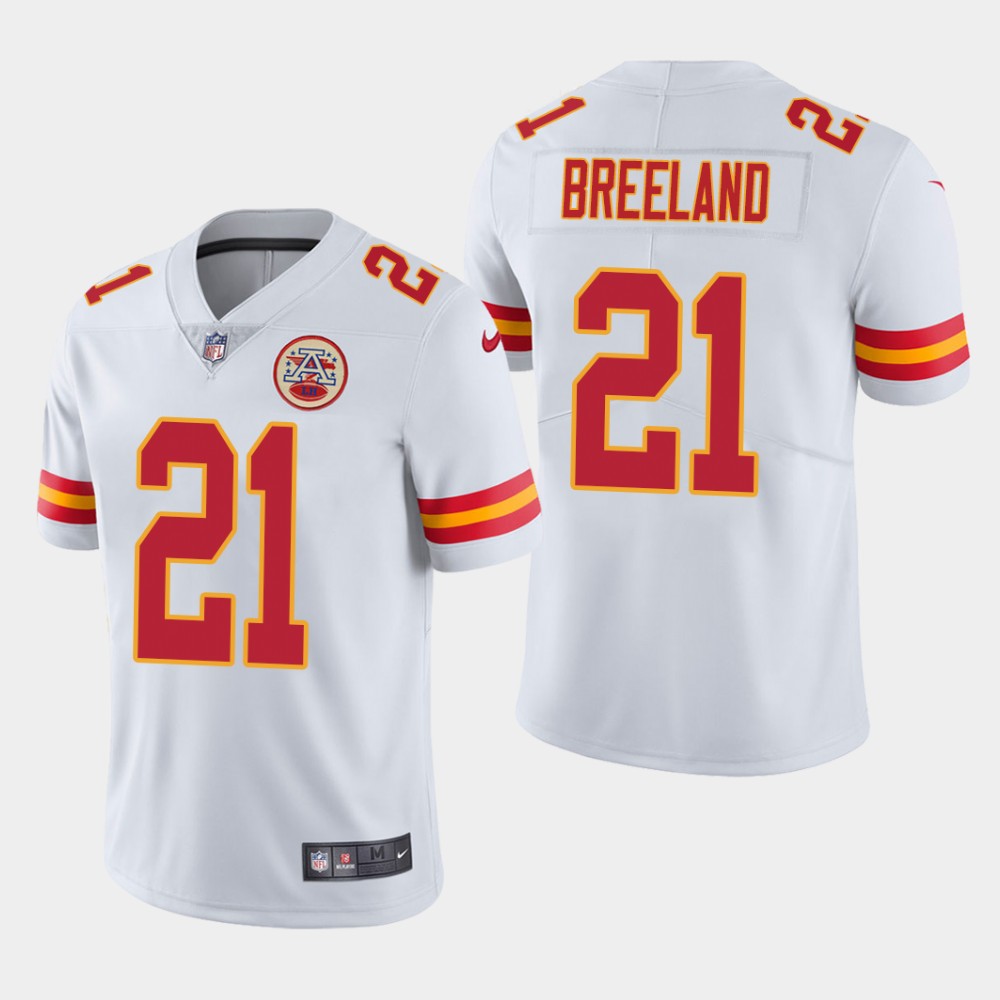 Men's Kansas City Chiefs #21 Bashaud Breeland White Vapor Untouchable Limited Stitched NFL Jersey