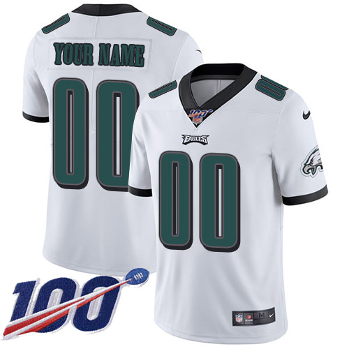 Men's Eagles 100th Season ACTIVE PLAYER White Vapor Untouchable Limited Stitched NFL Jersey