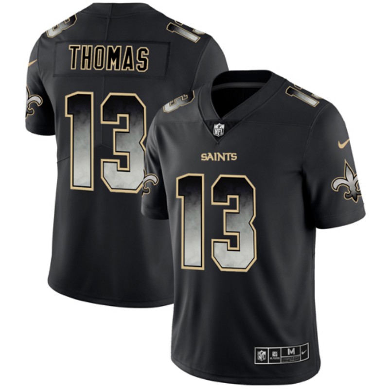 Men's New Orleans Saints #13 Michael Thomas Black 2019 Smoke Fashion Limited Stitched NFL Jersey