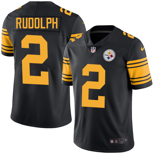 Men's Pittsburgh Steelers #2 Mason Rudolph Black Color Rush Limited Stitched NFL Jersey