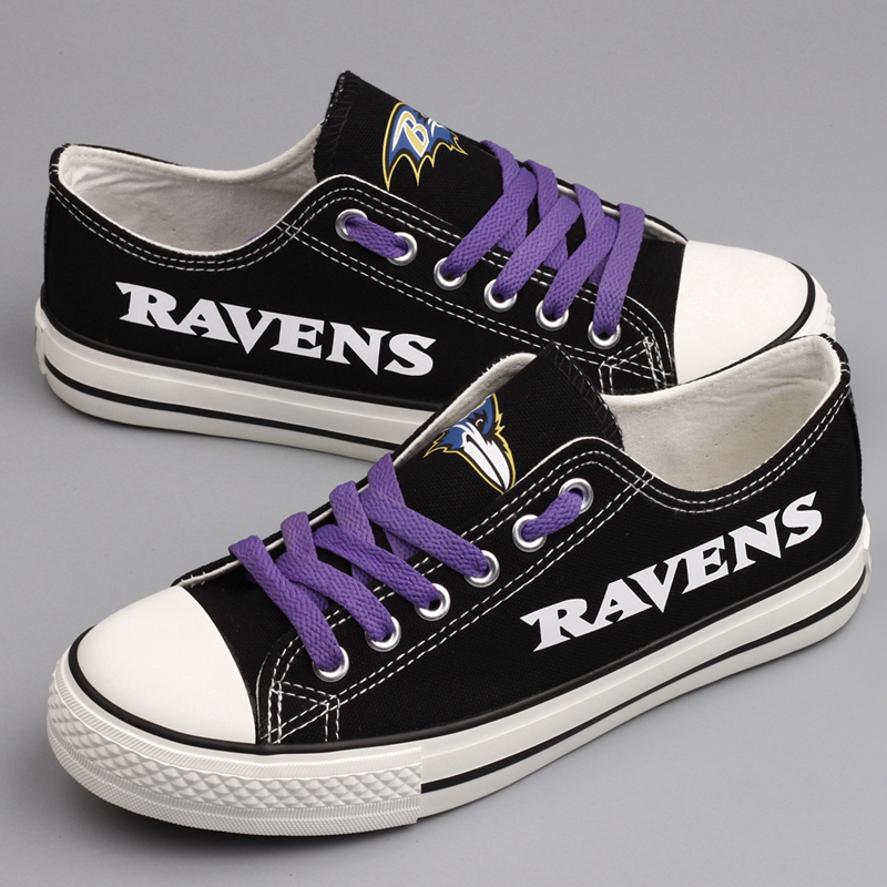 Women or Youth NFL NFL Baltimore Ravens Repeat Print Low Top Sneakers 002
